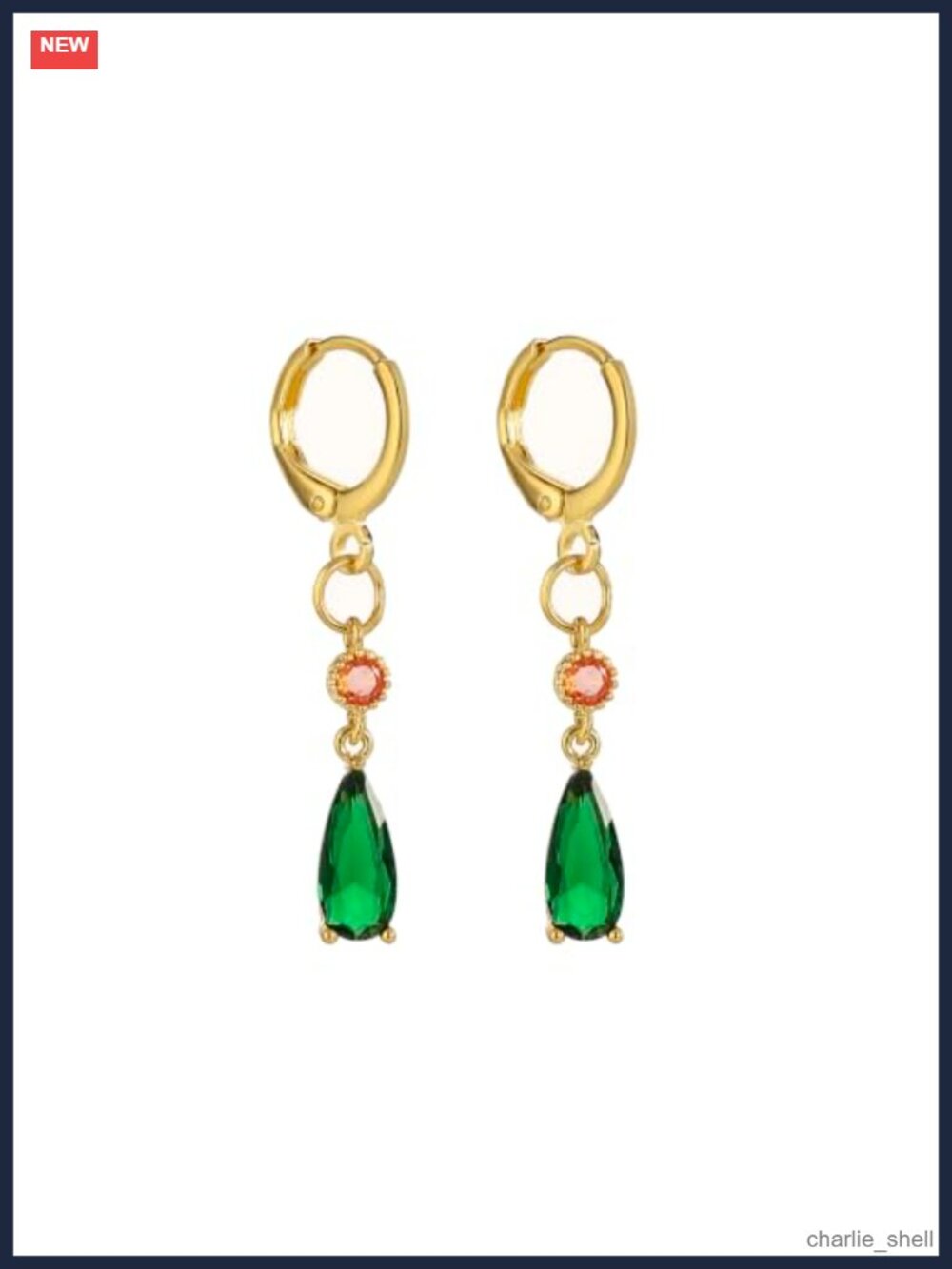 Teardrop Earrings Acrylic Red Bead Accents Anime Cosplay Costume Jewelry